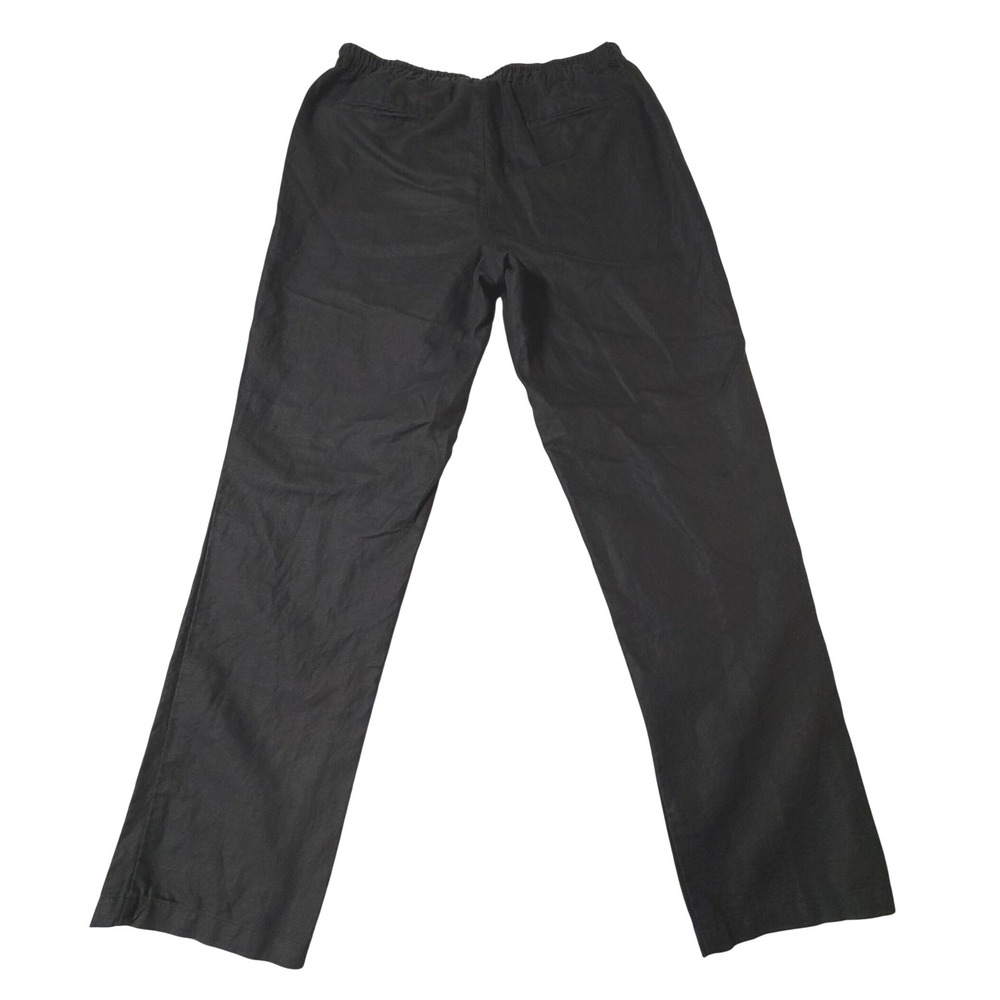 Quince Organic Cotton Linen Twill Straight Leg Pant Black Womens L - Picture 3 of 9